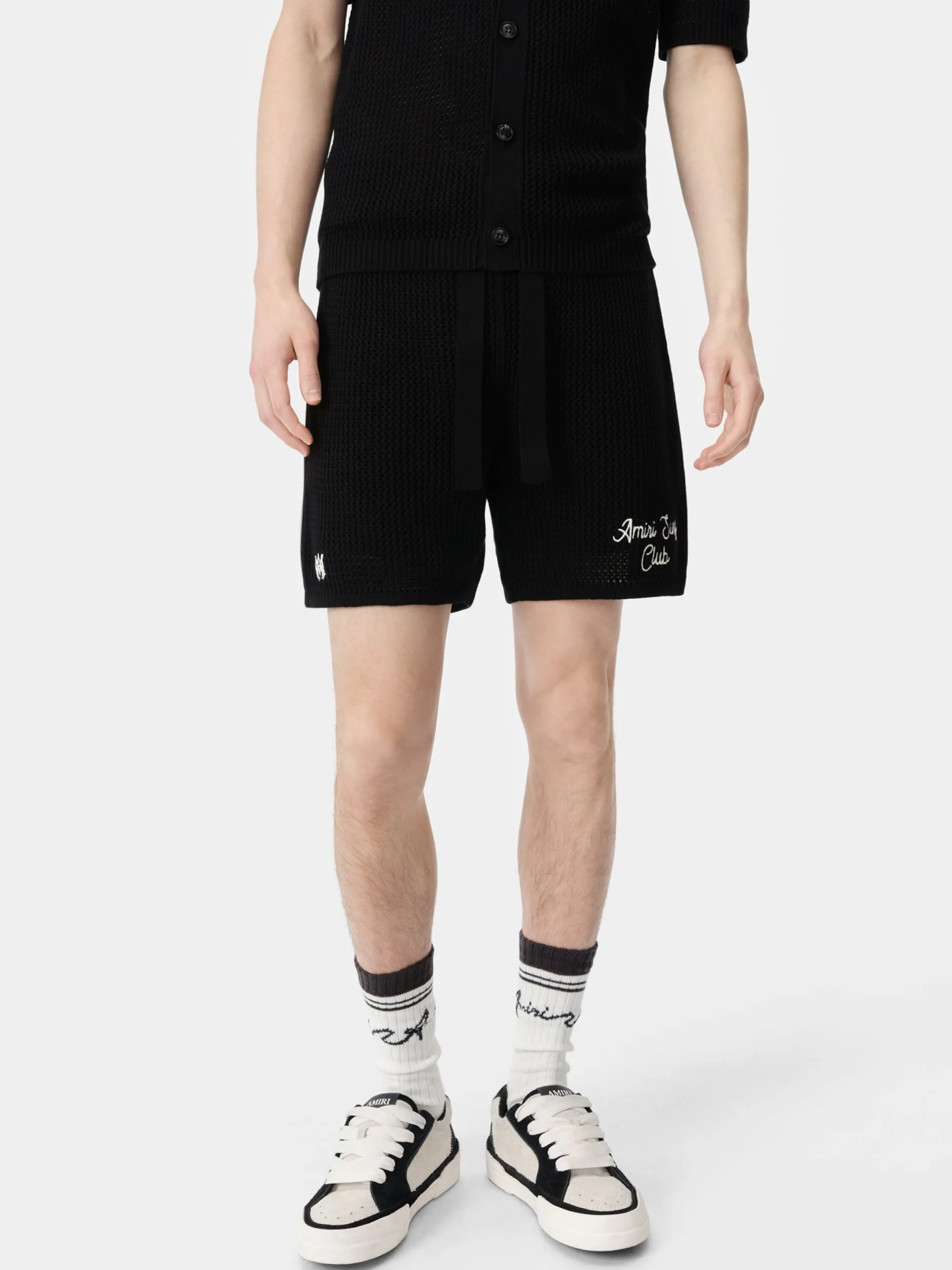 AMIRI Shorts & Sweatpants|Knitwear<SURF CLUB CROTCHET SHORT BLACK