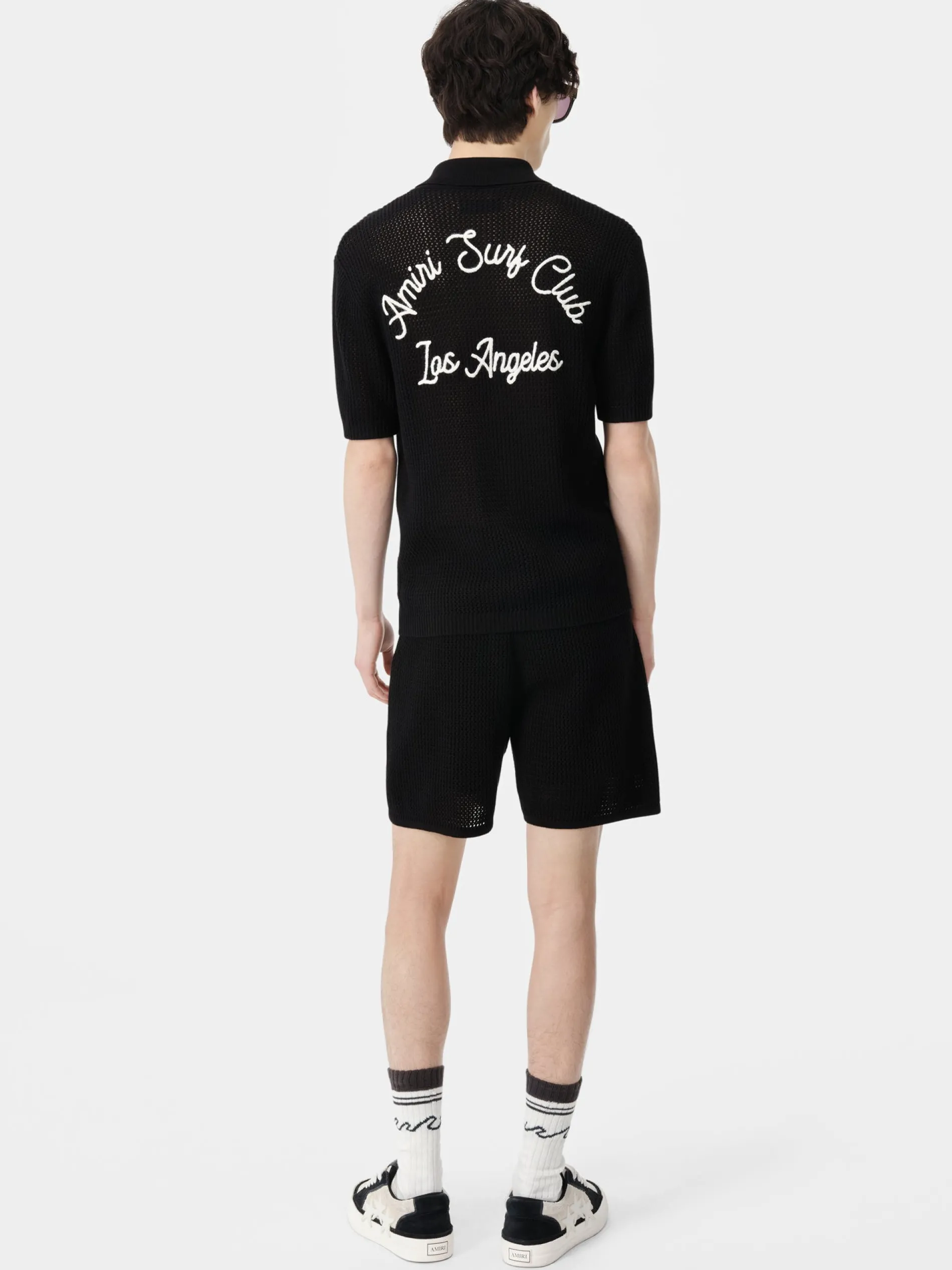 AMIRI Shorts & Sweatpants|Knitwear<SURF CLUB CROTCHET SHORT BLACK