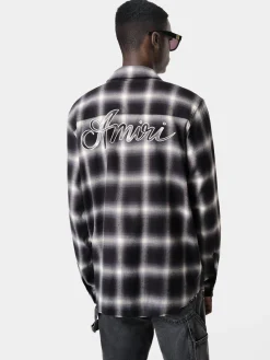 AMIRI Shirts<SWIRL FLANNEL SHIRT BLACK