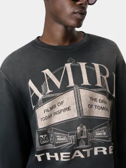 AMIRI Sweatshirts<THEATERS VINTAGE CREW BLACK