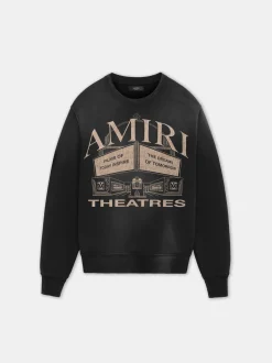 AMIRI Sweatshirts<THEATERS VINTAGE CREW BLACK