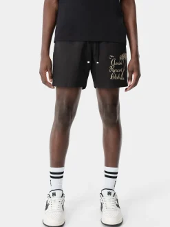 AMIRI Swimwear|Shorts & Sweatpants<TWISTED PALMS SWIM TRUNK BLACK