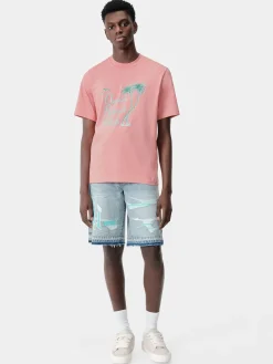 AMIRI Tees<TWISTED PALMS TEE Flamingo Pink