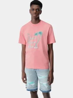 AMIRI Tees<TWISTED PALMS TEE Flamingo Pink