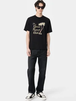 AMIRI Tees<TWISTED PALMS TEE BLACK