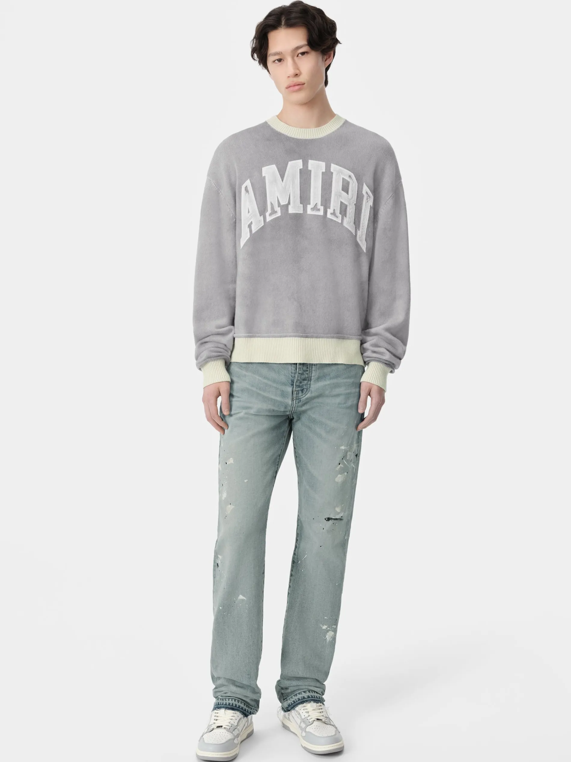 AMIRI Knitwear<VINTAGE CASHMERE CREW Grey