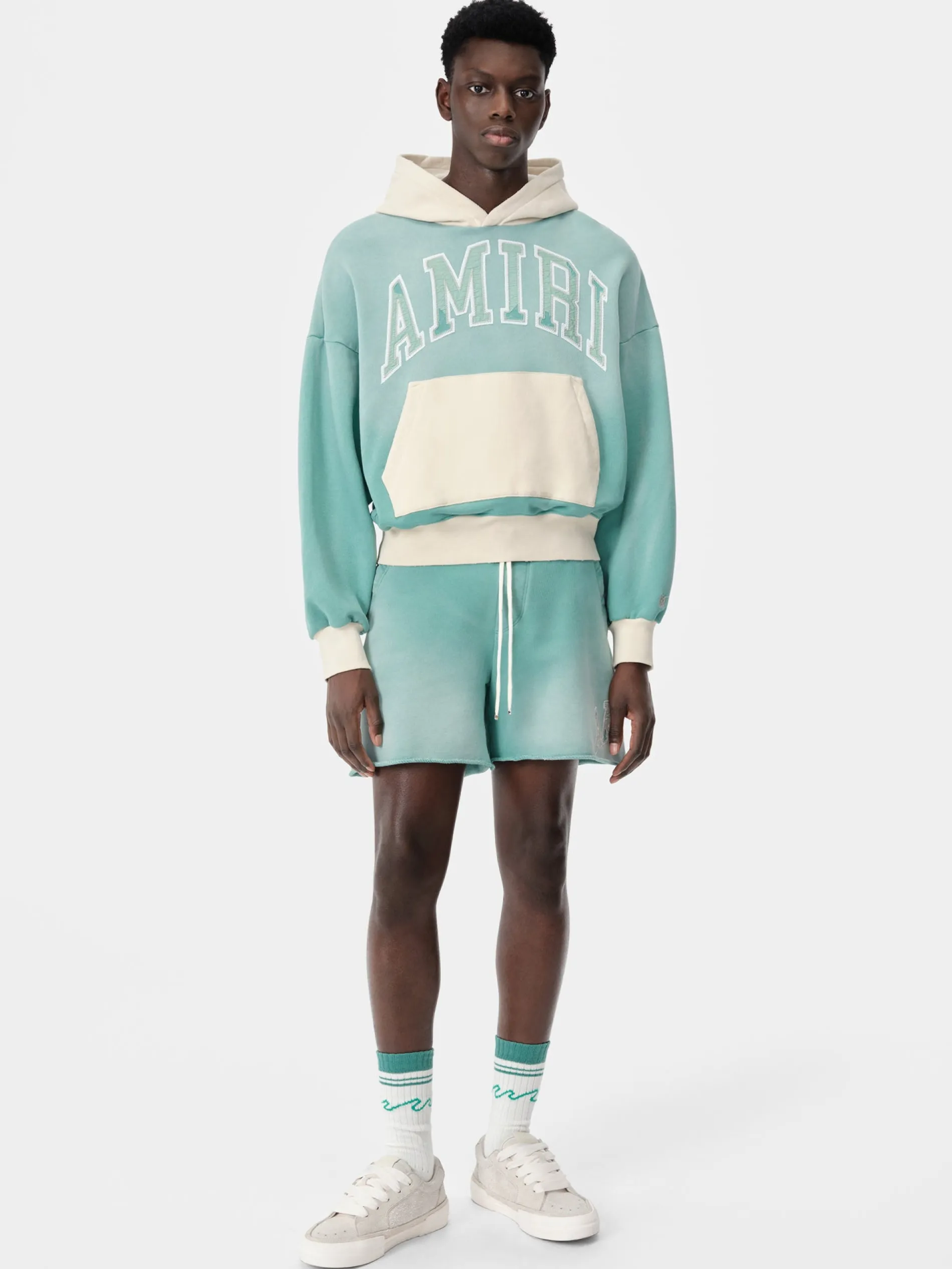 AMIRI Shorts & Sweatpants<VINTAGE COLLEGIATE SHORT Sea Blue