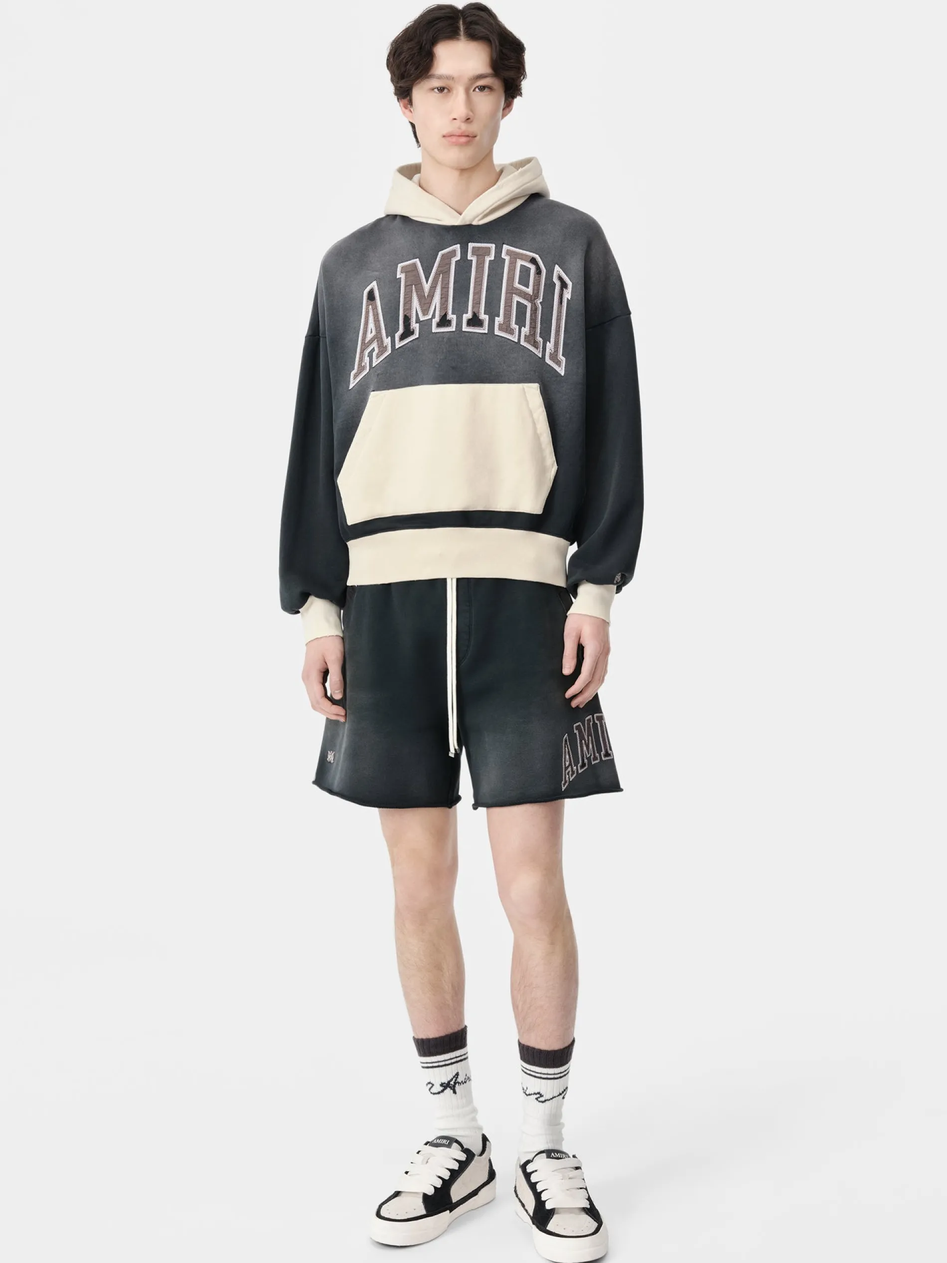 AMIRI Sweatshirts<VINTAGE OVERSIZED HOODIE BLACK