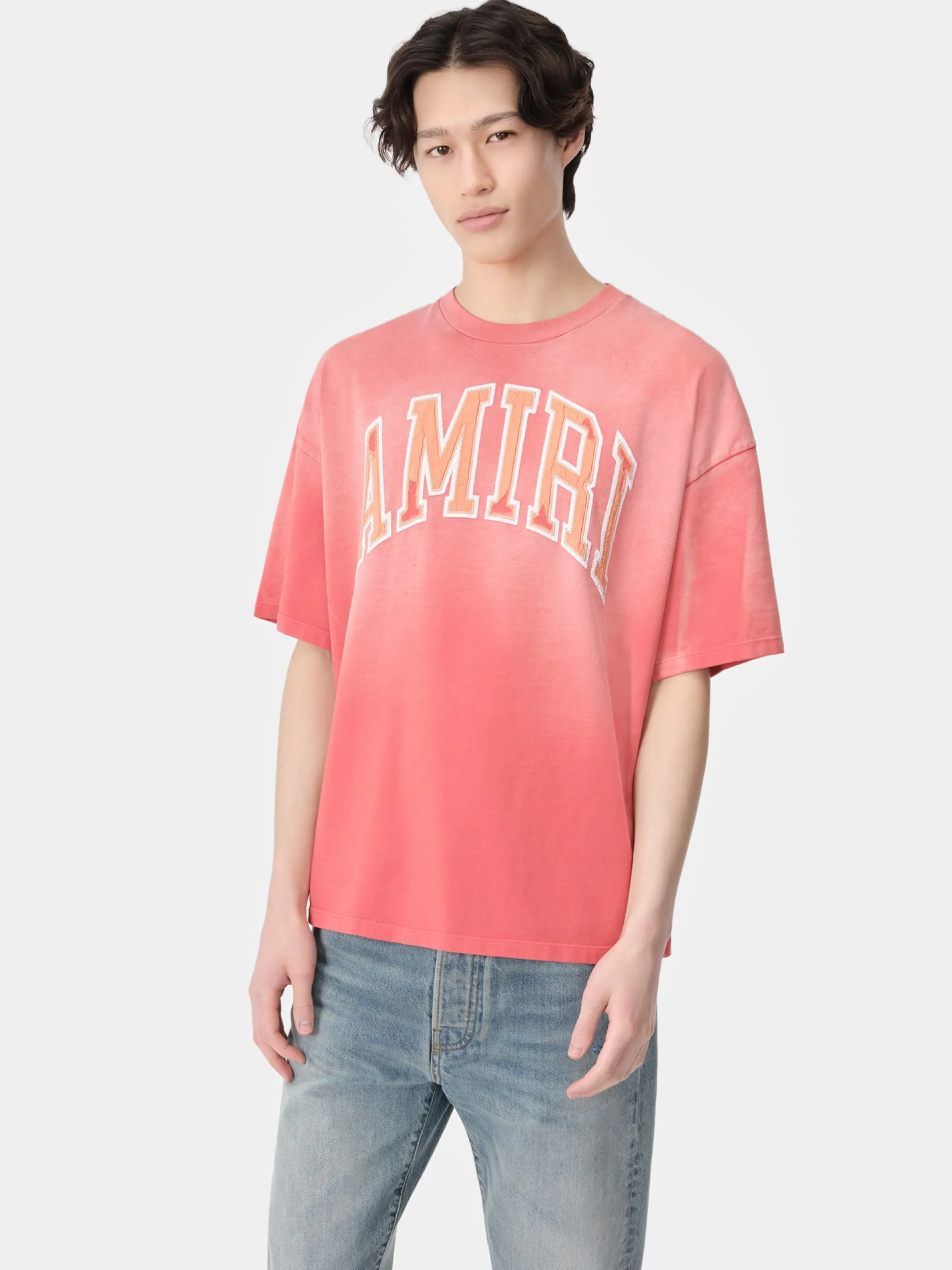 AMIRI Tees<VINTAGE OVERSIZED TEE Cranberry