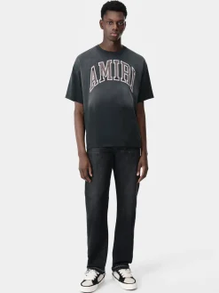 AMIRI Tees<VINTAGE OVERSIZED TEE BLACK