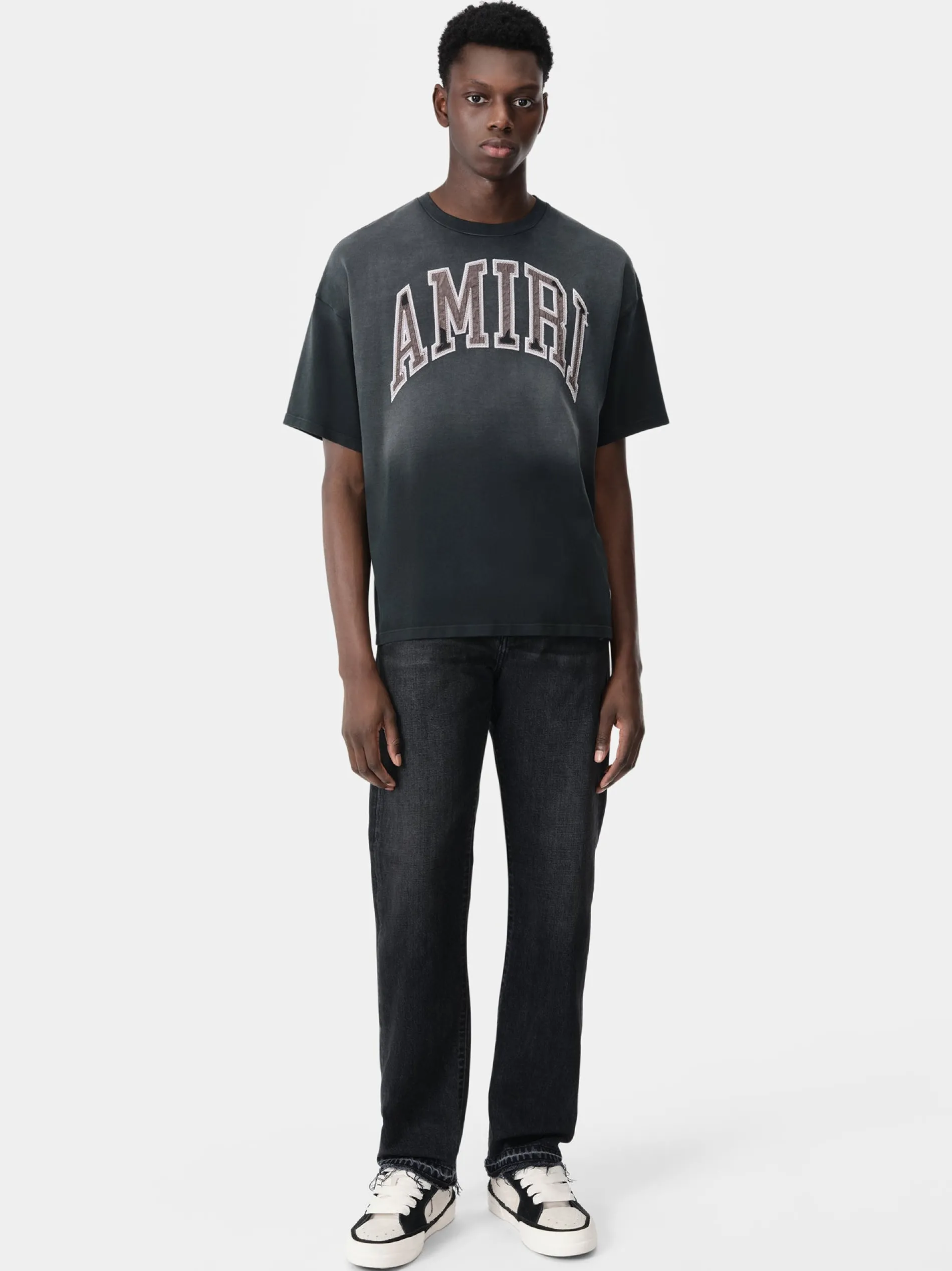 AMIRI Tees<VINTAGE OVERSIZED TEE BLACK