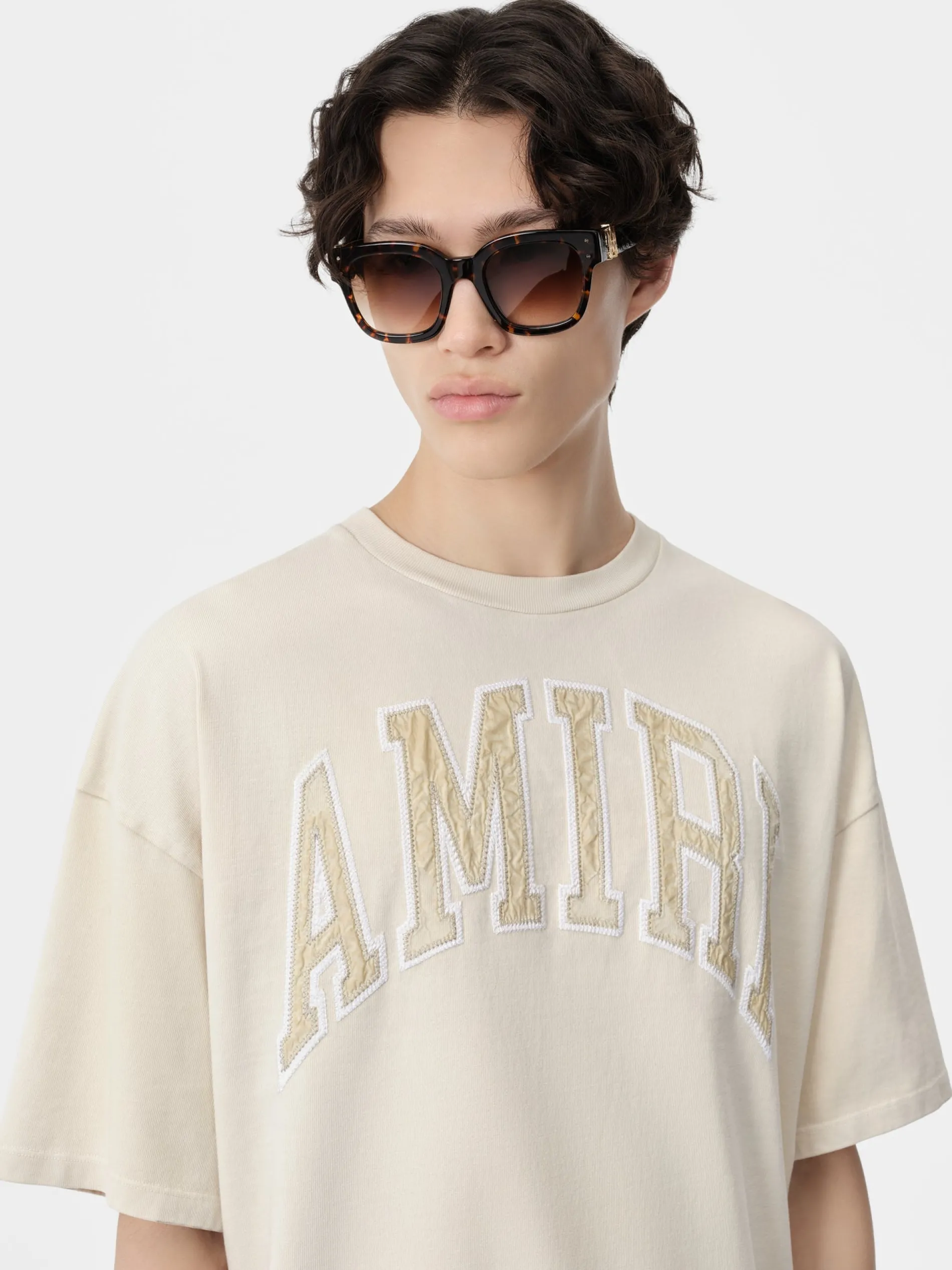 AMIRI Tees<VINTAGE OVERSIZED TEE BIRCH