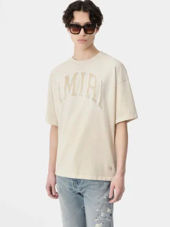 AMIRI Tees<VINTAGE OVERSIZED TEE BIRCH
