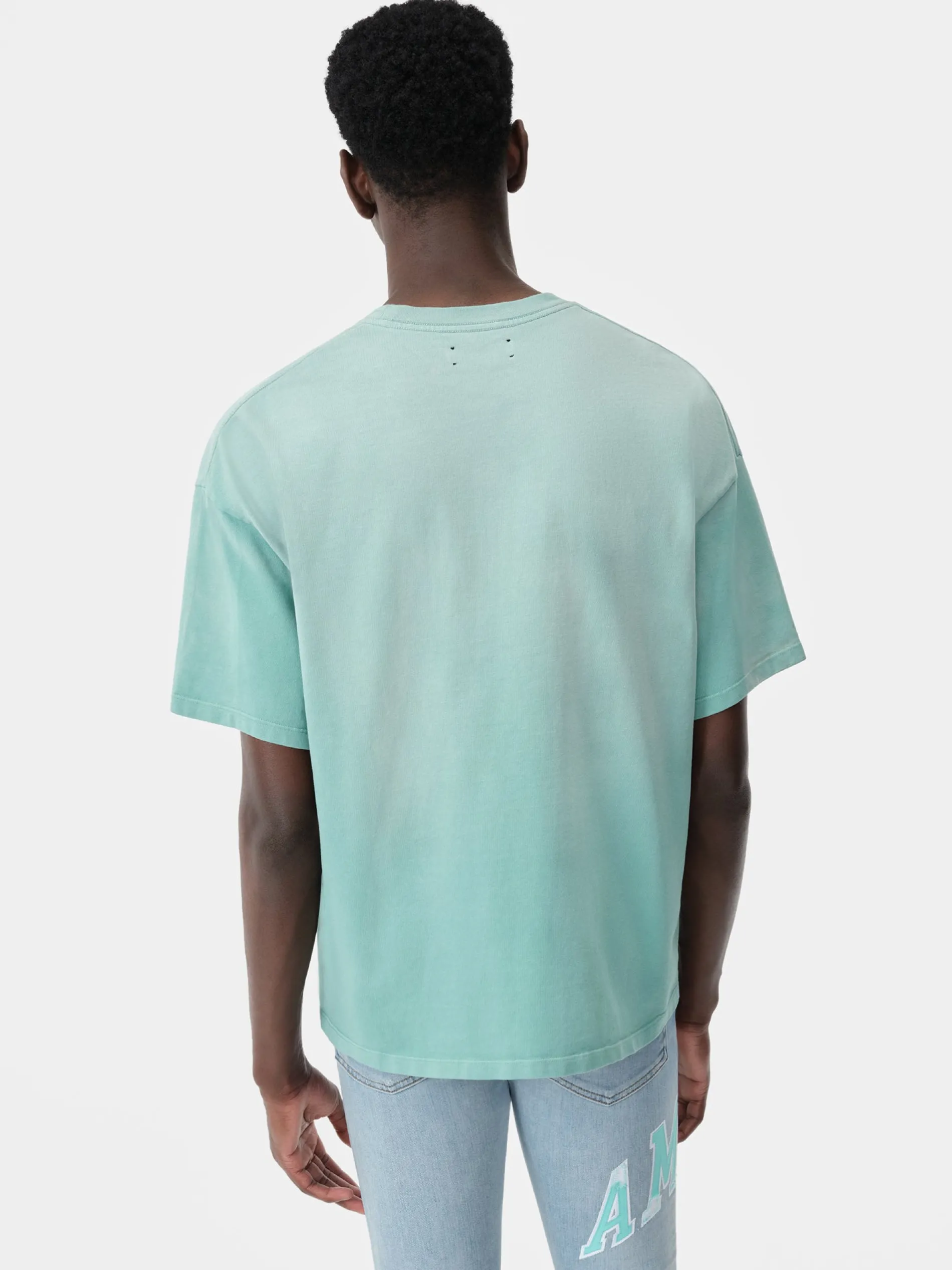 AMIRI Tees<VINTAGE OVERSIZED TEE Sea Blue