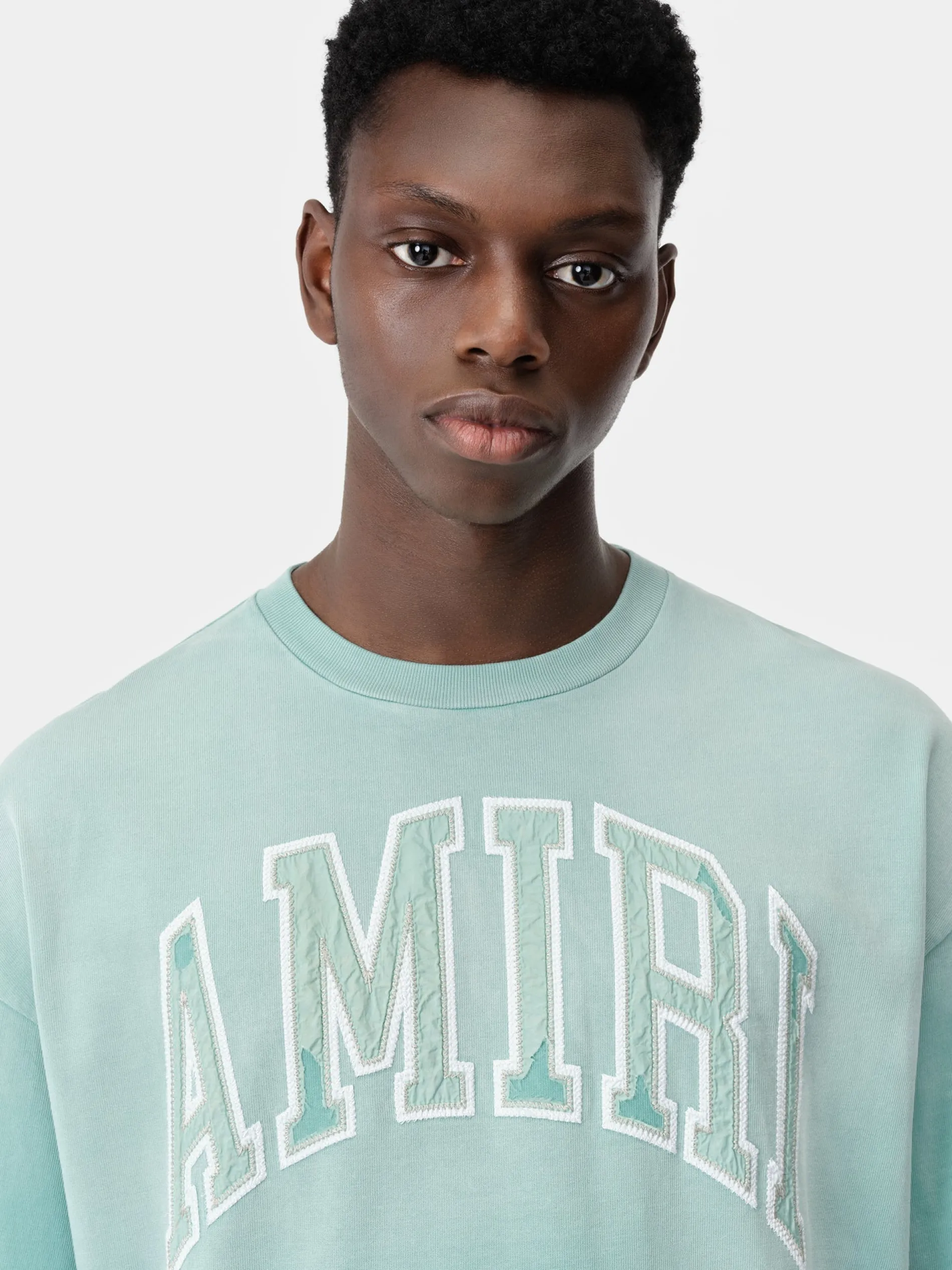 AMIRI Tees<VINTAGE OVERSIZED TEE Sea Blue