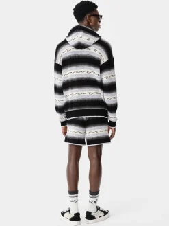 AMIRI Knitwear|Shorts & Sweatpants<WAVE BAJA STRIPE SHORT BLACK