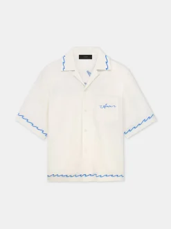 AMIRI Shirts<WAVE CAMP SHIRT BIRCH