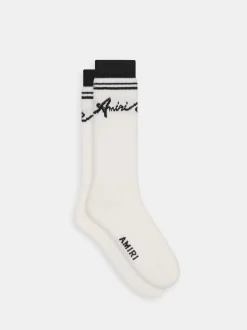 AMIRI Socks|Socks<WAVE SOCKS BLACK