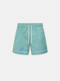 AMIRI Swimwear|Shorts & Sweatpants<WAVE SWIM TRUNK Sea Blue