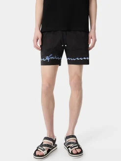 AMIRI Swimwear|Shorts & Sweatpants<WAVE SWIM TRUNK BLACK