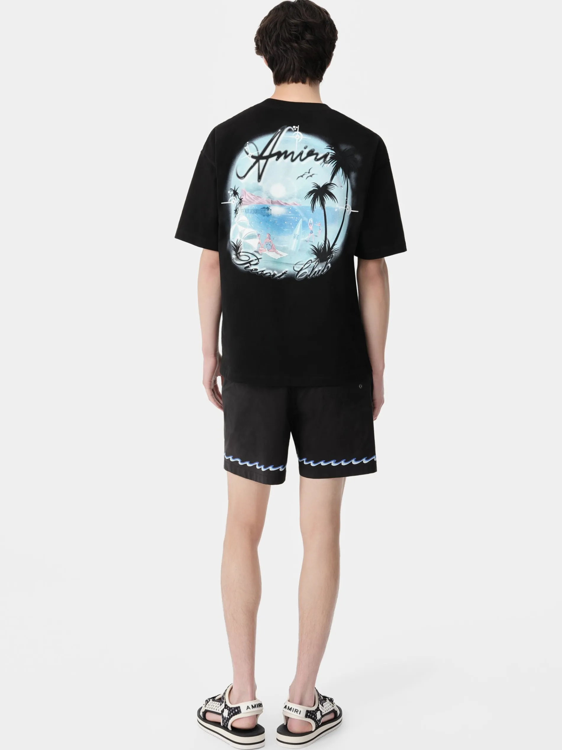 AMIRI Swimwear|Shorts & Sweatpants<WAVE SWIM TRUNK BLACK