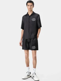 AMIRI Shirts<ARTS DISTRICT BOWLING SHIRT BLACK