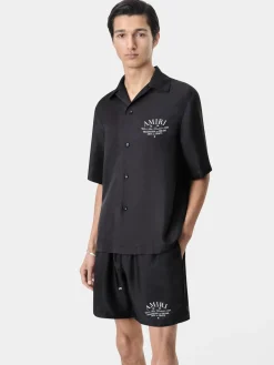 AMIRI Shirts<ARTS DISTRICT BOWLING SHIRT BLACK