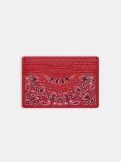 AMIRI Small Leather Goods|Small Leather Goods<BANDANA CARD HOLDER Red