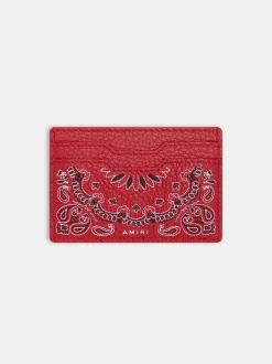 AMIRI Small Leather Goods|Small Leather Goods<BANDANA CARD HOLDER Red