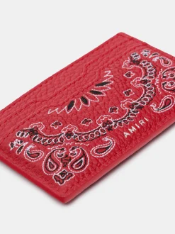 AMIRI Small Leather Goods|Small Leather Goods<BANDANA CARD HOLDER Red