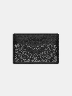 AMIRI Small Leather Goods|Small Leather Goods<BANDANA CARD HOLDER BLACK