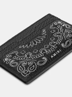 AMIRI Small Leather Goods|Small Leather Goods<BANDANA CARD HOLDER BLACK