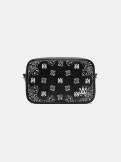 AMIRI Crossbody|Bags<BANDANA EMBROIDERED CAMERA CASE BLACK