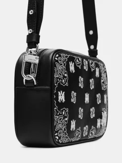AMIRI Crossbody|Bags<BANDANA EMBROIDERED CAMERA CASE BLACK
