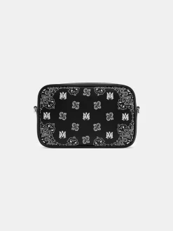 AMIRI Crossbody|Bags<BANDANA EMBROIDERED CAMERA CASE BLACK