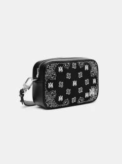 AMIRI Crossbody|Bags<BANDANA EMBROIDERED CAMERA CASE BLACK