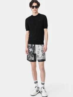 AMIRI Shorts & Sweatpants<BANDANA FLORAL SHORT BLACK