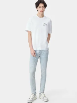 AMIRI Denim<BANDANA JACQUARD LOGO JEAN Sky Indigo