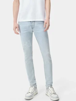 AMIRI Denim<BANDANA JACQUARD LOGO JEAN Sky Indigo