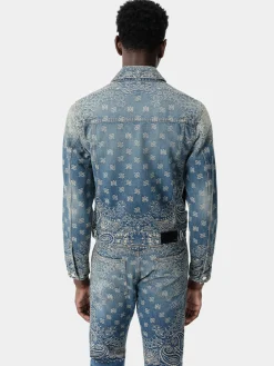 AMIRI Denim<BANDANA JACQUARD MA TRUCKER JACKET Dark Indigo