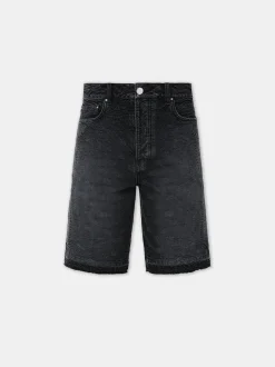 AMIRI Denim<BANDANA JACQUARD SKATER SHORT Vintage Black