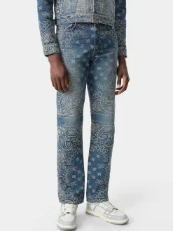 AMIRI Denim<BANDANA JACQUARD STRAIGHT JEAN Dark Indigo