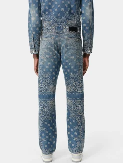 AMIRI Denim<BANDANA JACQUARD STRAIGHT JEAN Dark Indigo