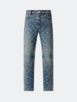 AMIRI Denim<BANDANA JACQUARD STRAIGHT JEAN Dark Indigo