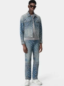 AMIRI Denim<BANDANA JACQUARD STRAIGHT JEAN Dark Indigo