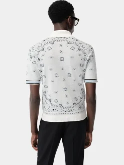 AMIRI Knitwear<BANDANA POLO White Blue