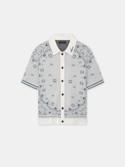 AMIRI Knitwear<BANDANA POLO White Blue