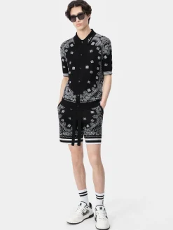 AMIRI Knitwear<BANDANA POLO BLACK