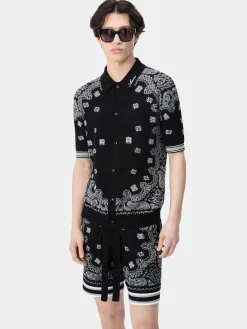 AMIRI Knitwear<BANDANA POLO BLACK
