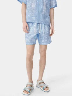 AMIRI Shorts & Sweatpants<BANDANA WATERCOLOR SHORT Cerulean